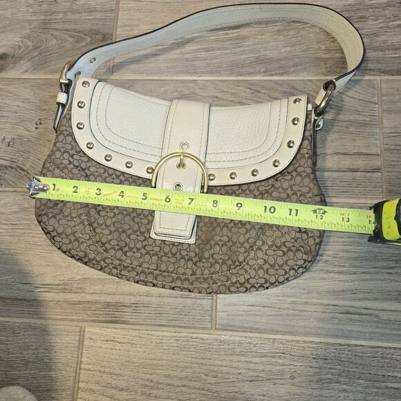 Vintage Coach Bag Signature Soho Hobo Shoulder Studded Y2K Buckle Flap retro - Picture 12 of 13